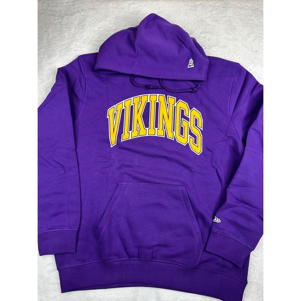 New Era Minnesota Vikings Hoodie Purple Yellow Logo Graphic Sweatshirt Small